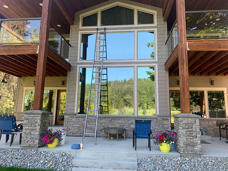 home with clean large windows